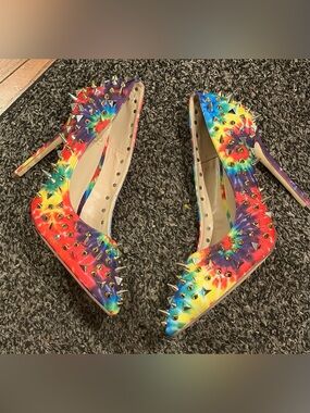 Liliana Multicolored Tie Dye High Heel Spiked Pumps Size 10